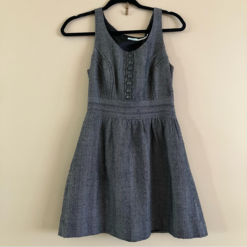Kimchi Blue Charcoal Herringbone Tweed Dress with Lining and Pockets
